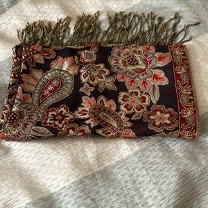 Burgundy paisley print Scarf